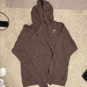 GymShark Brown Crest Hoodie Sz Small